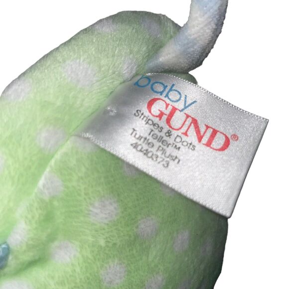 Baby Gund Plush Turtle Teller Stripes Dots Stuffed Animal Nursery Shower Gift - Picture 8 of 12